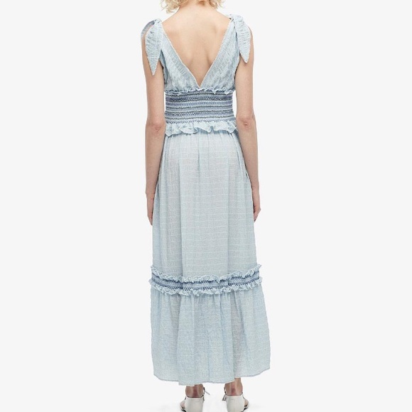 NWT Jonathan Simkhai Smocked V-Neck Dress - Picture 4 of 5